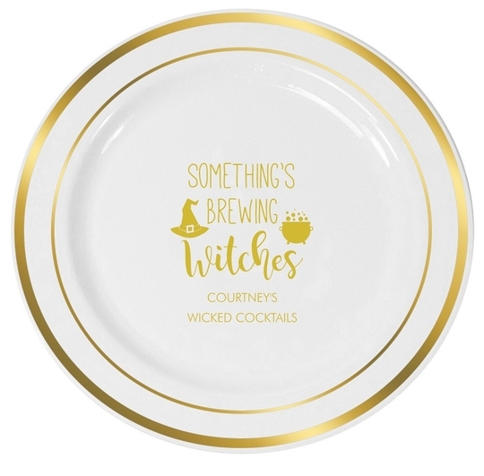Something's Brewing Witches Premium Banded Plastic Plates